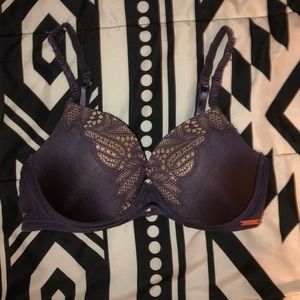 purple calvin klein lingerie bra